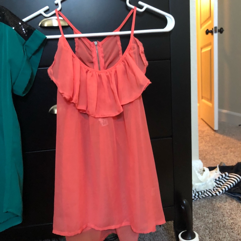 Orange tank with zipper